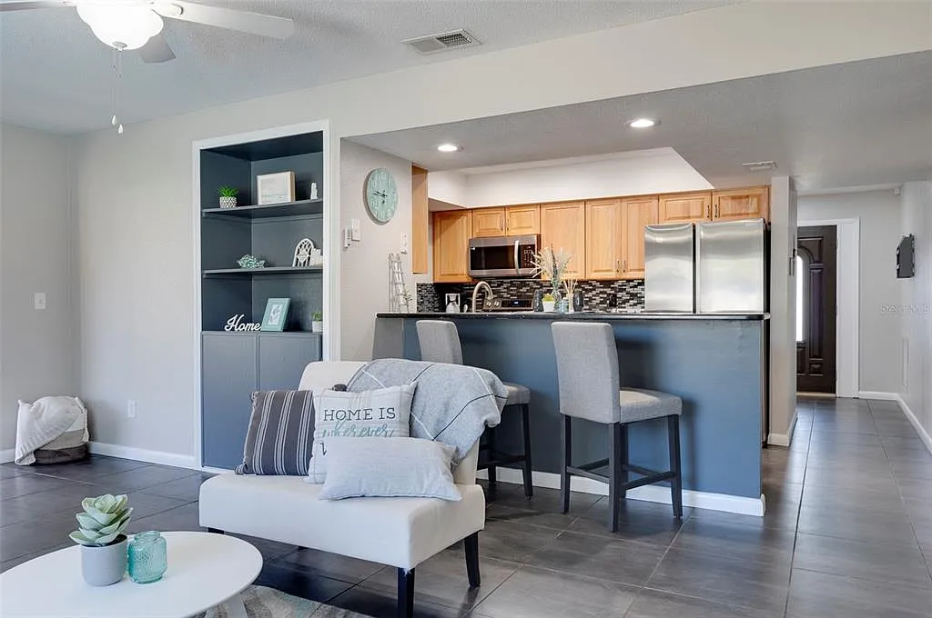 Living room after staging